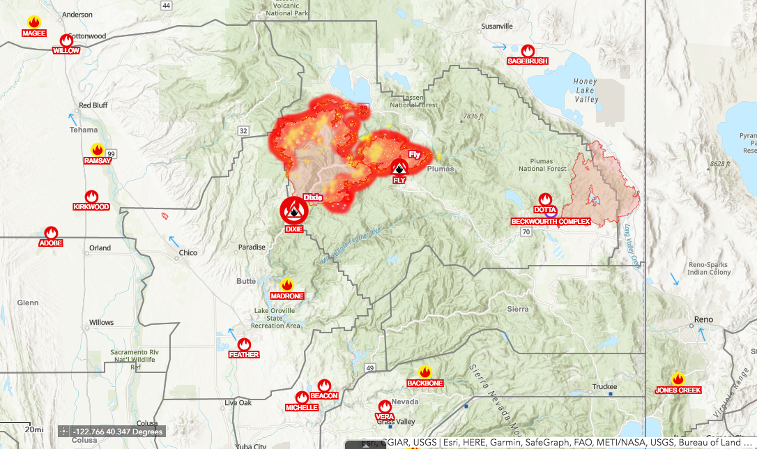 Dixie Fire Evacuation Map